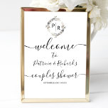 Monogram Couples Shower Welcome Sign Foam Board<br><div class="desc">A simple chic monogram watercolor floral grey, cream and beige couples shower welcome sign foam board. Easy to personalise with your details. Modern boho couples shower welcome sign foam board editable, customisable, calligraphy handwritten font, simple, elegant. CUSTOMIZATION: If you need design customisation, please contact me through chat; if you need...</div>