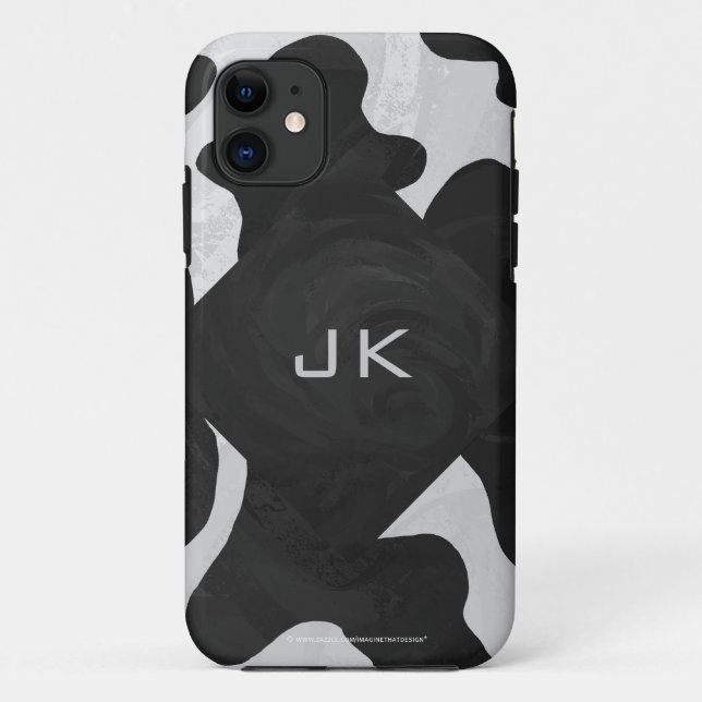 Monogram Cow Black and White Case-Mate iPhone Case (Back)