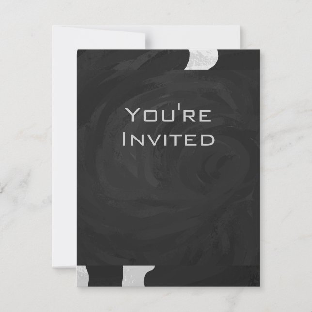 Monogram Cow Black and White Invitation (Front)