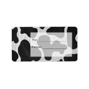 Monogram Cow Black and White Label