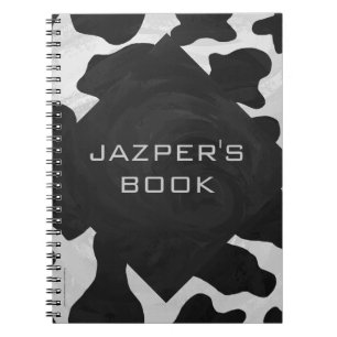 Monogram Cow Black and White Notebook