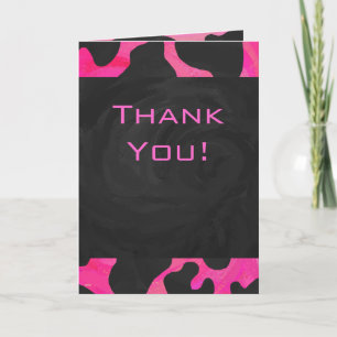Monogram Cow Hot Pink and Black Print Card