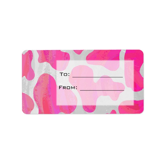 Monogram Cow Hot Pink and White Print Label (Front)