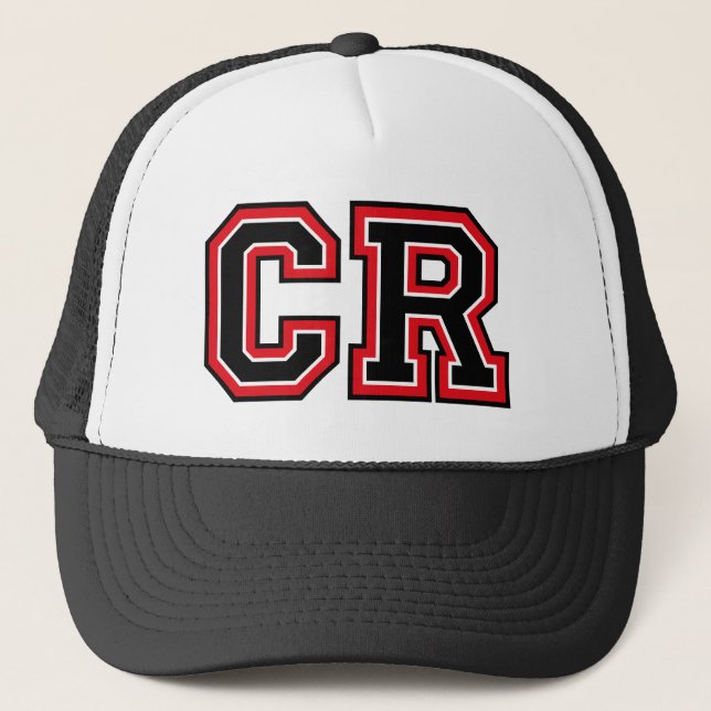 Monogram 'CR' initials Trucker Hat (Front)