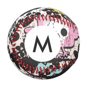 Monogram Crazy birds pattern Baseball