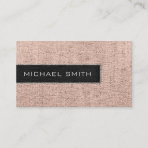 Monogram Cream Burlap Rustic Jute Business Card
