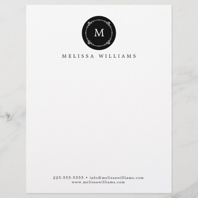 Monogram Creative Professional Modern Letterhead (Front)