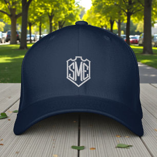 Monogram Crest Initials Custom Personalized Embroidered Hat
