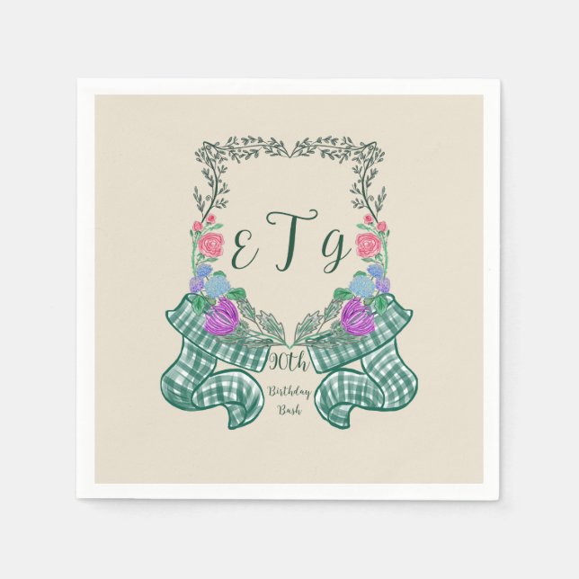 Monogram Crest Napkin (Front)