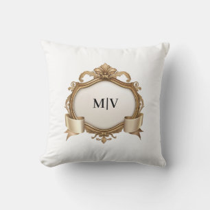 Monogram Crest Personalized Cushion