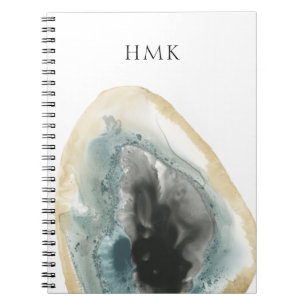 Monogram Cropped Geodes III Notebook
