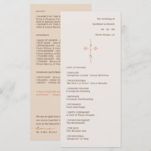 Monogram Cross Christian Wedding Ceremony Program
