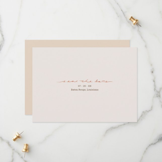 Monogram Cross Christian Wedding Save The Date (Front/Back In Situ)