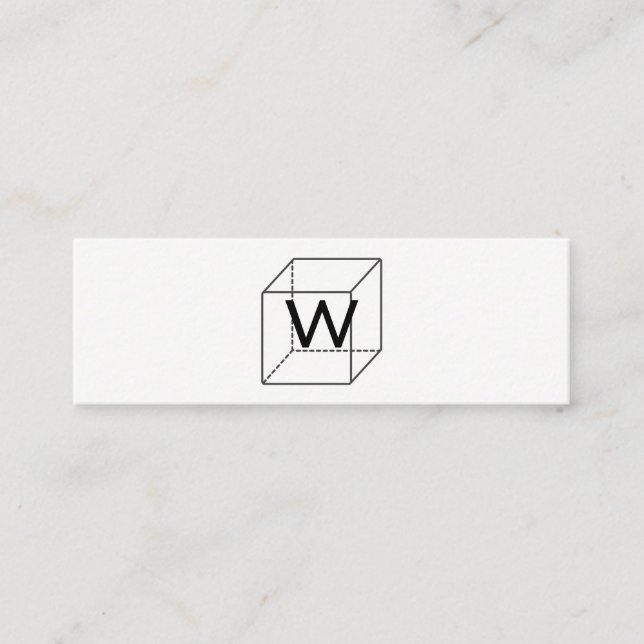Monogram Cubed / corporate Mini Business Card (Front)