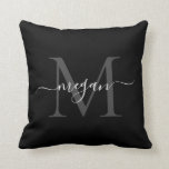 Monogram Cushion - Add your Name - Black/White<br><div class="desc">Create your own monogram cushion in just a few clicks. Add your name. Perfect present for friends and family. Black and white edition.</div>