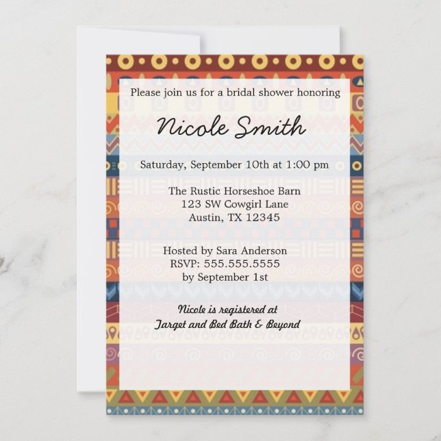 Monogram Custom African Tribal Art Invitation (Front)