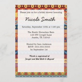 Monogram Custom African Tribal Art Invitation