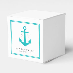 Monogram Custom Border and Anchor Colour Nautical Favour Box