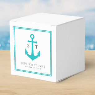 Monogram Custom Border and Anchor Colour Nautical Favour Box