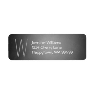 Monogram Custom Chalkboard Vignette Return Address Label