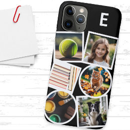 Monogram Custom Collage Upload Your Own 6 Photos iPhone 11 Pro Case