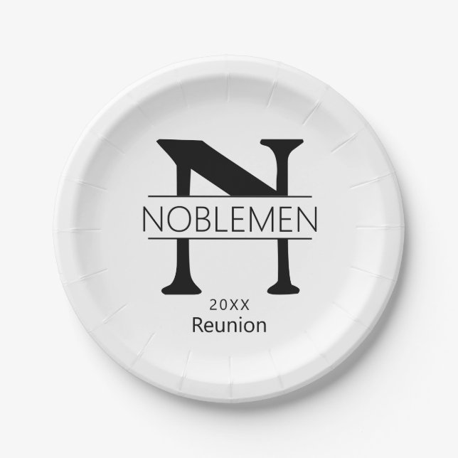 Monogram Custom Family Reunion Plate (Front)