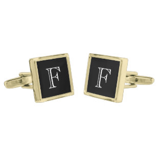 Monogram Custom Gold Finish Cufflinks