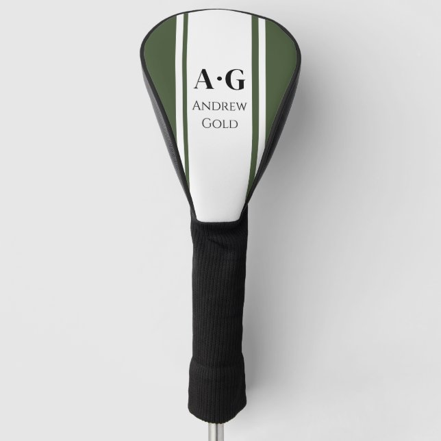 Monogram Custom Initials - Green Golf Head Cover (Front)