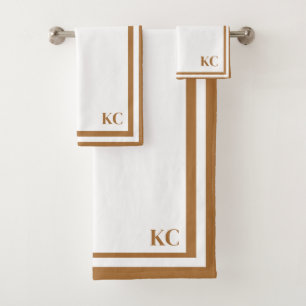 Monogram Custom Initials - Hotel Border Towel Set