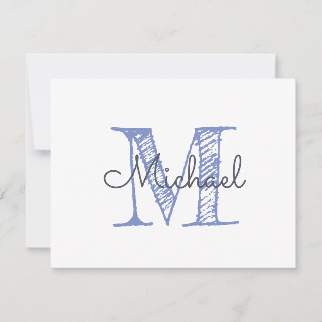 Monogram Custom Name Boy  Card (Front)