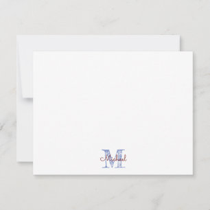 Monogram Custom Name Boy  Note Card