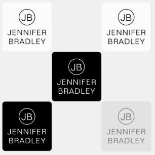 Monogram Custom Name Clothing Tags Black White