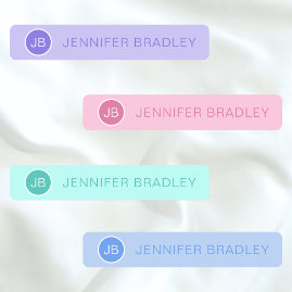 Monogram Custom Name Clothing Tags Pastel Purple