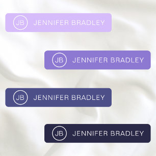 Monogram Custom Name Clothing Tags Purple Lilac