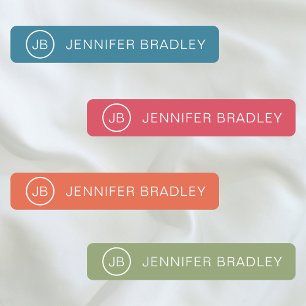 Monogram Custom Name Modern Colourful Girly
