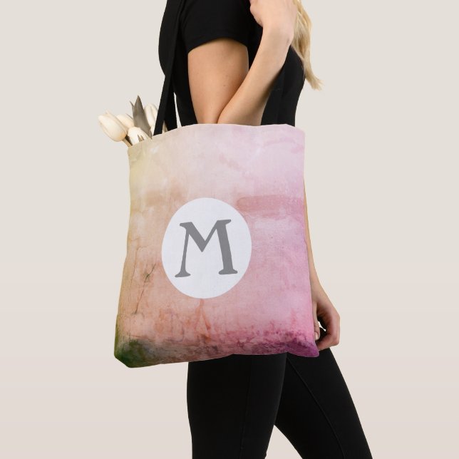 monogram custom personalised abstract art  tote bag (Close Up)