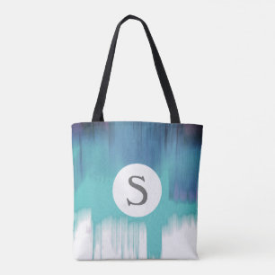 monogram custom personalised abstract art tote bag
