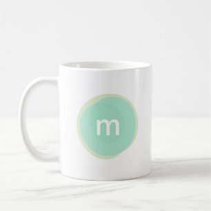 Monogram Custom Personalised in Mint and Green Coffee Mug