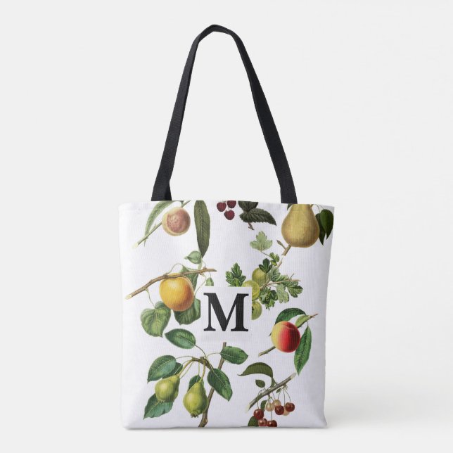 monogram custom personalised nature  tote bag (Back)