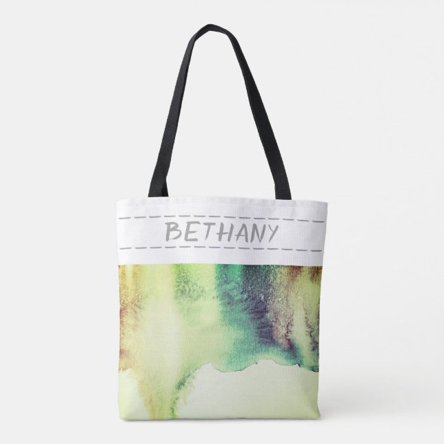 monogram custom personalised stylish tote bag (Back)
