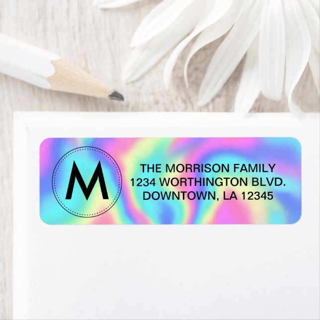 Monogram custom return address label (Insitu)