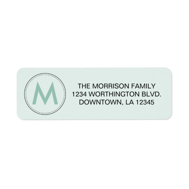 Monogram custom return address label (Front)