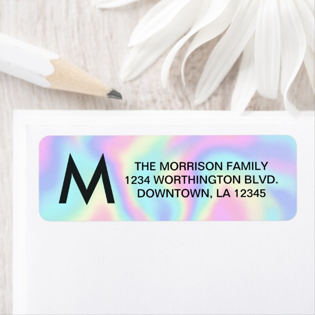 Monogram custom return address label (Insitu)