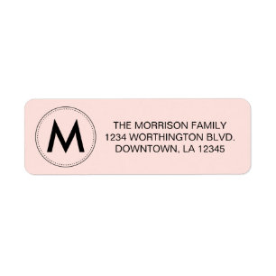 Monogram custom return address label