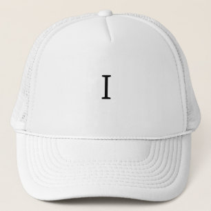 Monogram custom White and White colour I Letter Trucker Hat