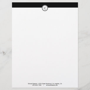 Monogram Customisable Alphabet Black Letterhead Template
