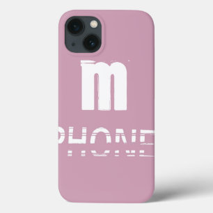 Monogram Customisable Pink Cool Modern iPhone 13 Case