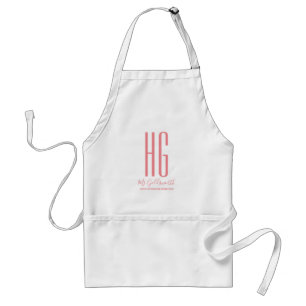 Monogram Customisable Pink Text on Standard Apron