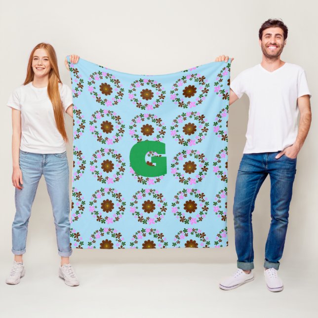  Monogram Customise Wedding Home Decor Fleece Blanket (In Situ)