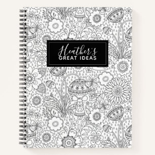 Monogram Cute Colouring book Pattern Journal